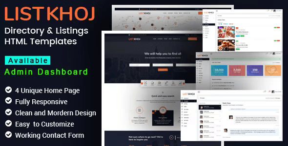 Listkhoj directory listing HTML5 template preview