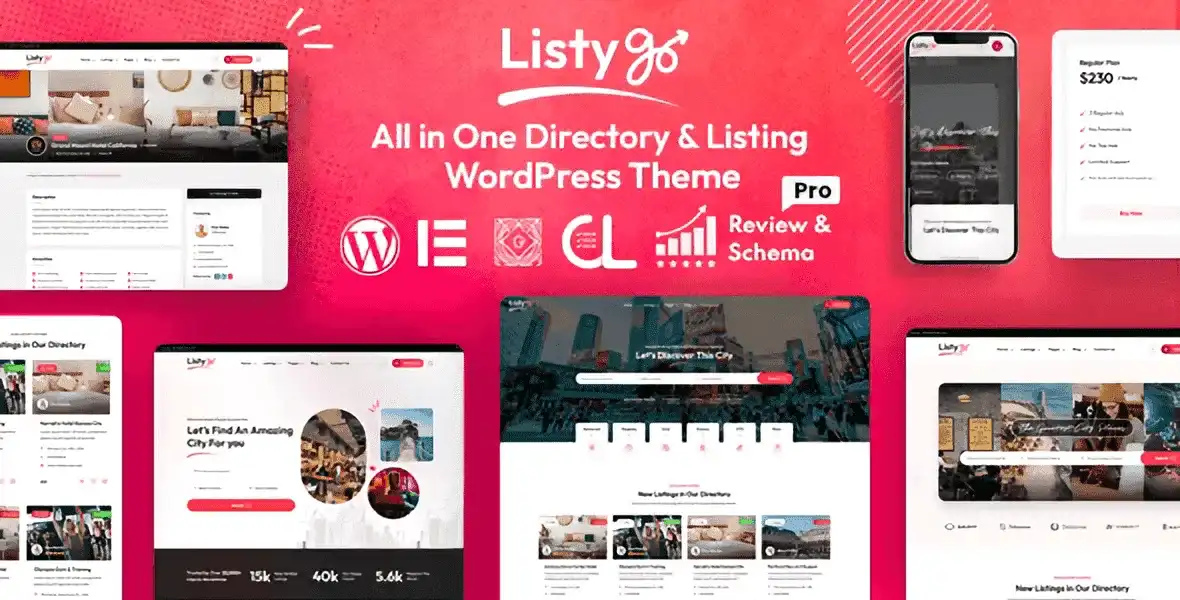 Listygo WordPress directory and listing theme with Elementor page builder
