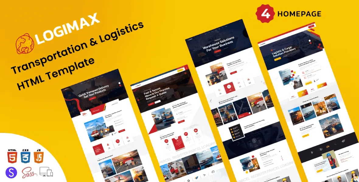 Logimax transportation and logistics HTML template preview