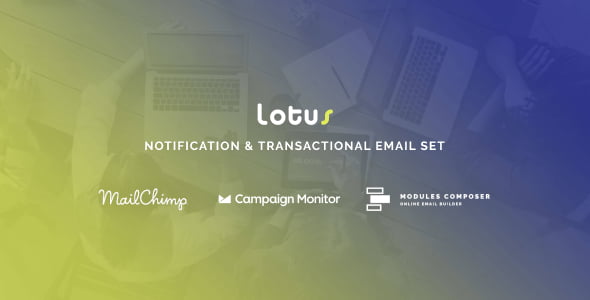 Lotus transactional email templates collection with online builder interface