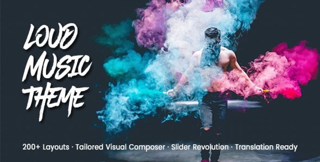 Loud WordPress theme for musicians showcasing a modern music industry website design