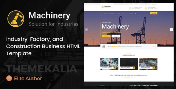 Machinery factory business HTML template homepage preview