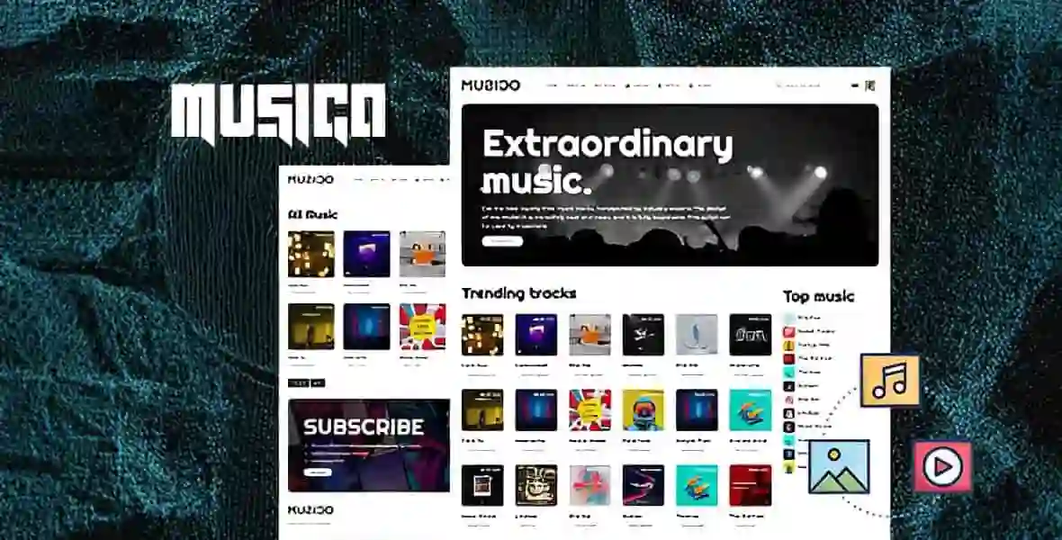 MUSICO premium music download system PHP script dashboard preview