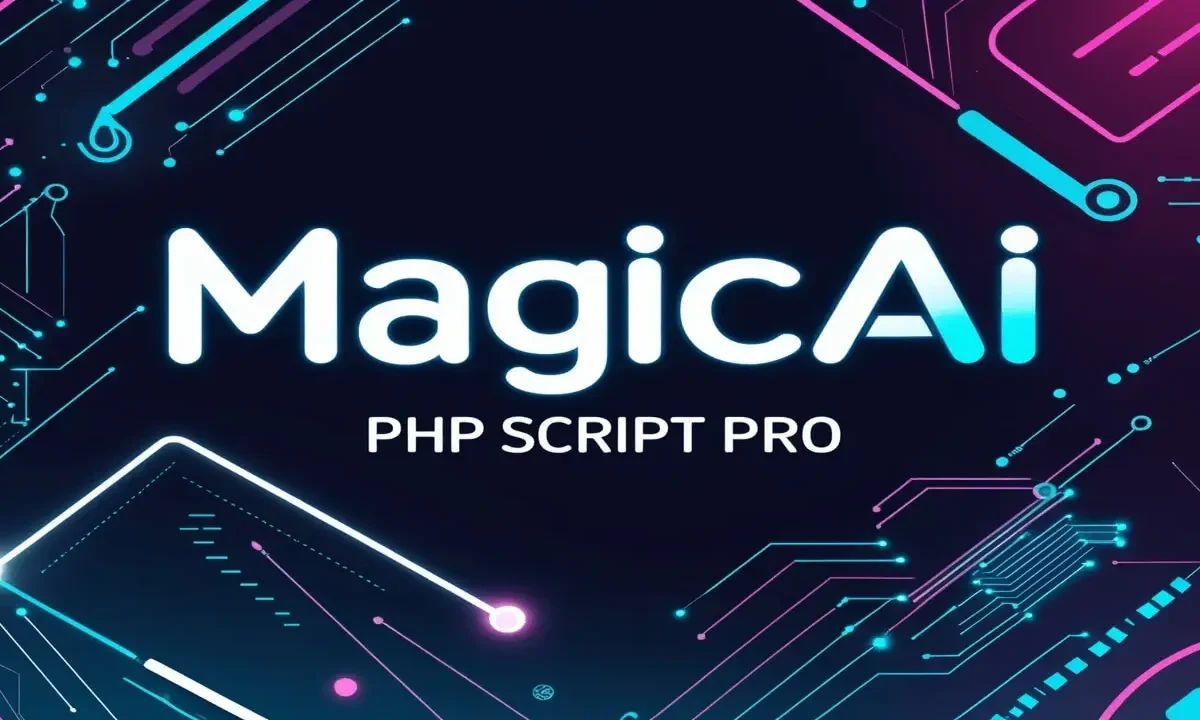 MagicAI dashboard showing AI content generation interface with text, image, chat, and code tabs