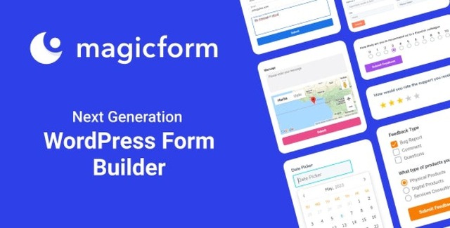 MagicForm WordPress form builder interface with drag and drop form elements