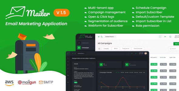 Mailer self-hosted email marketing PHP script interface