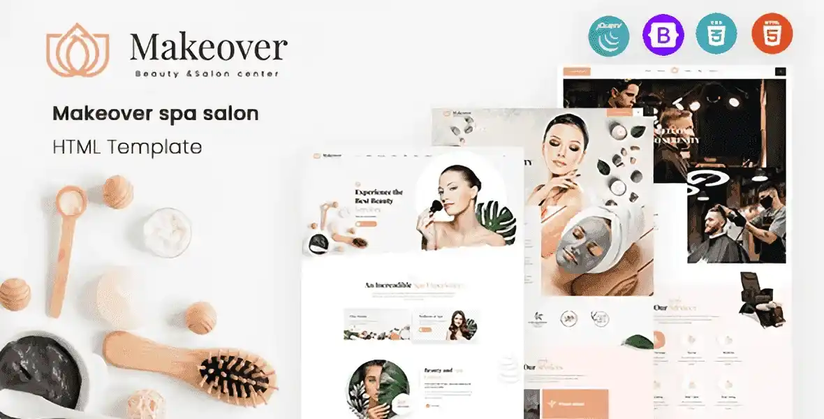 Makeover responsive spa salon HTML5 template preview