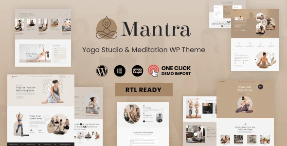 Mantra yoga and wellness WordPress theme for Elementor