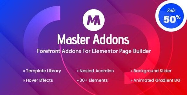 Master Addons for Elementor Pro WordPress plugin with content widgets and template library