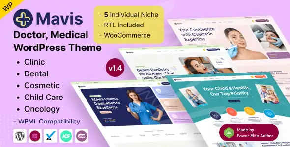 Mavis medical clinic Elementor WordPress theme preview