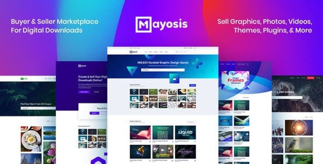 Mayosis digital marketplace WordPress theme storefront layout