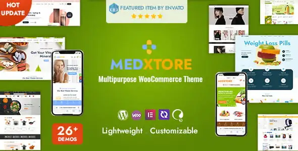 MedXtore pharmacy Elementor WooCommerce theme homepage preview
