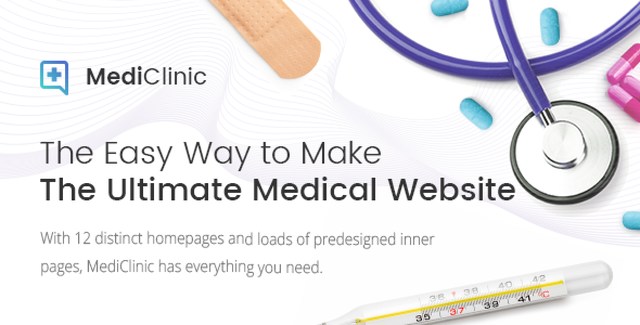 MediClinic medical WordPress theme homepage preview for healthcare websites