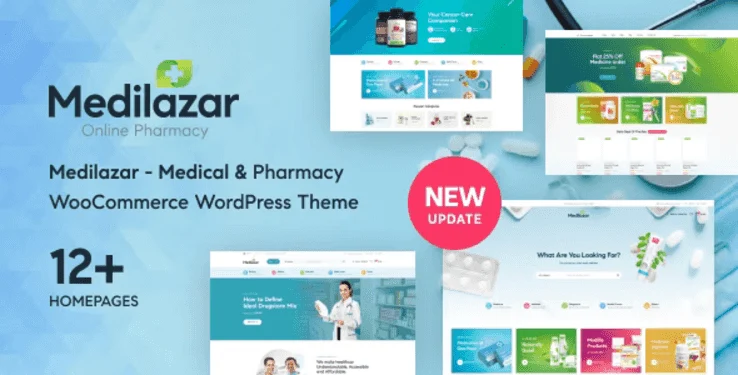 Medilazar pharmacy WooCommerce WordPress theme storefront preview