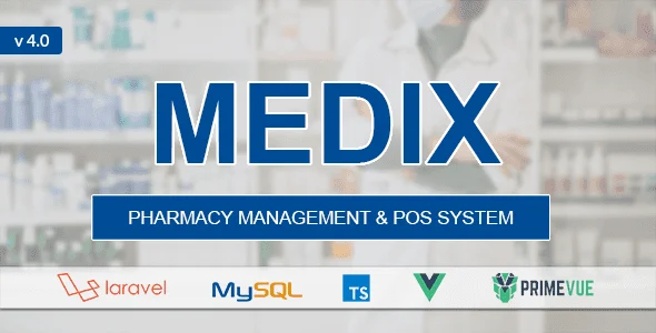 Medix pharmacy POS system dashboard showing inventory management and sales interface