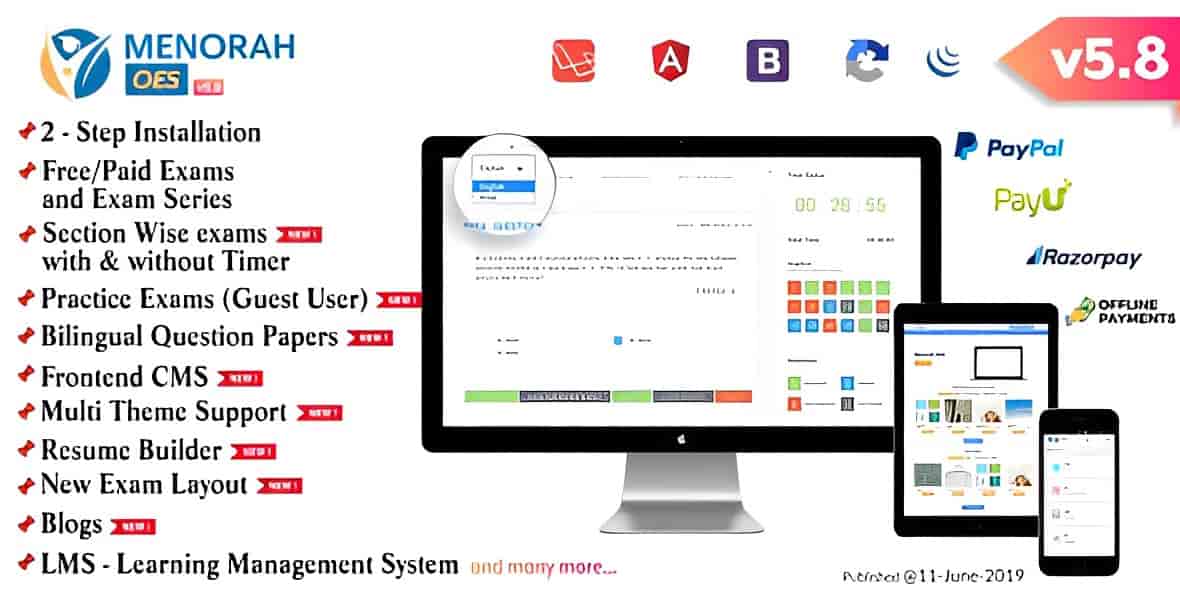 MenorahOES PHP online examination system for secure exam delivery and automated grading in educational institutions