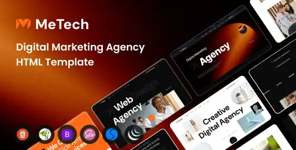 Metech multipurpose creative agency HTML template with modern responsive design