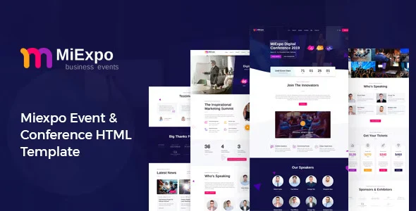 MiExpo event conference HTML template homepage preview