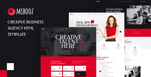 Mibooz creative agency HTML template homepage preview