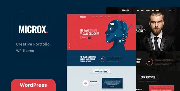 Microx personal portfolio WordPress theme with Elementor and RTL support