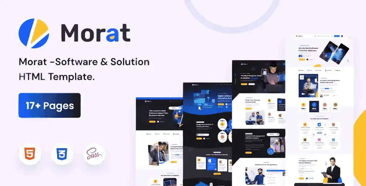 Morat responsive HTML5 software and solution template preview