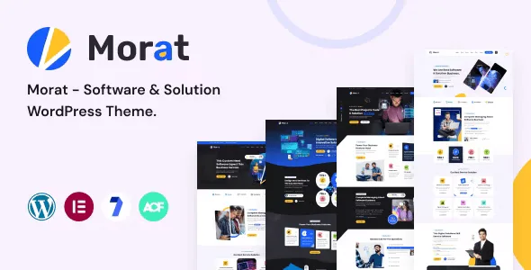 Morat software and solution WordPress theme preview with Elementor PRO responsive design