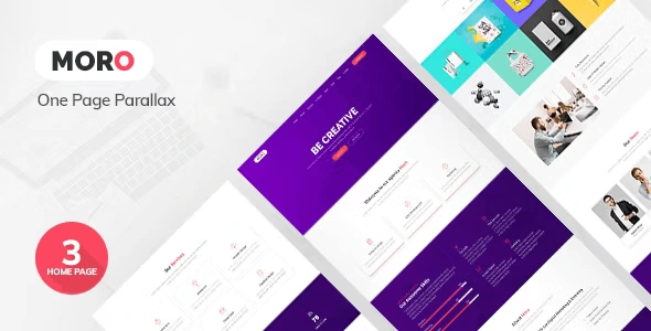 Moro one page parallax HTML template responsive layout preview