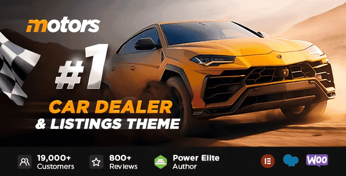 Motors WordPress theme demo showcasing automotive dealership website layout