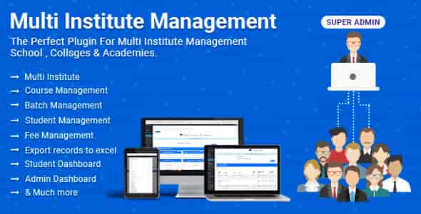 Multi Institute Management WordPress Plugin dashboard for educational institute administration