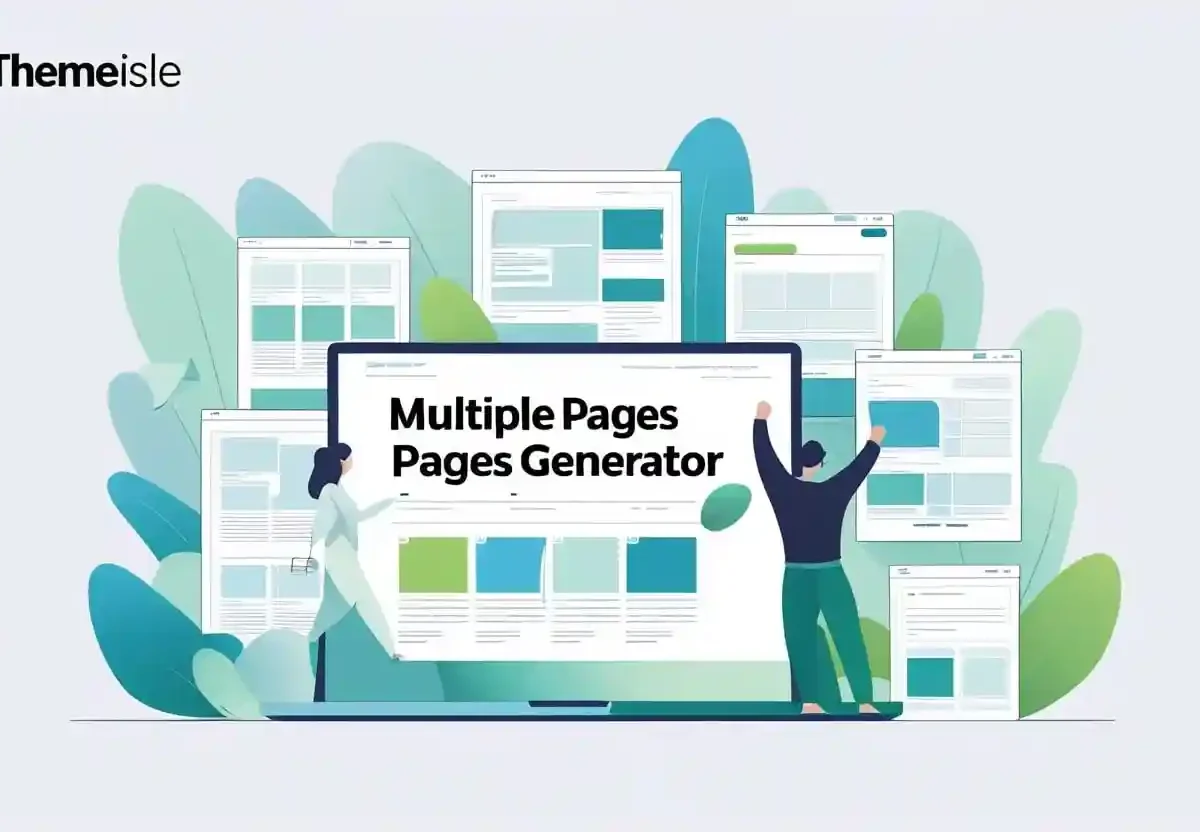 Multiple Pages Generator WordPress plugin interface showing bulk page creation from templates