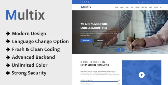 Mulzix multipurpose business and agency CMS PHP script
