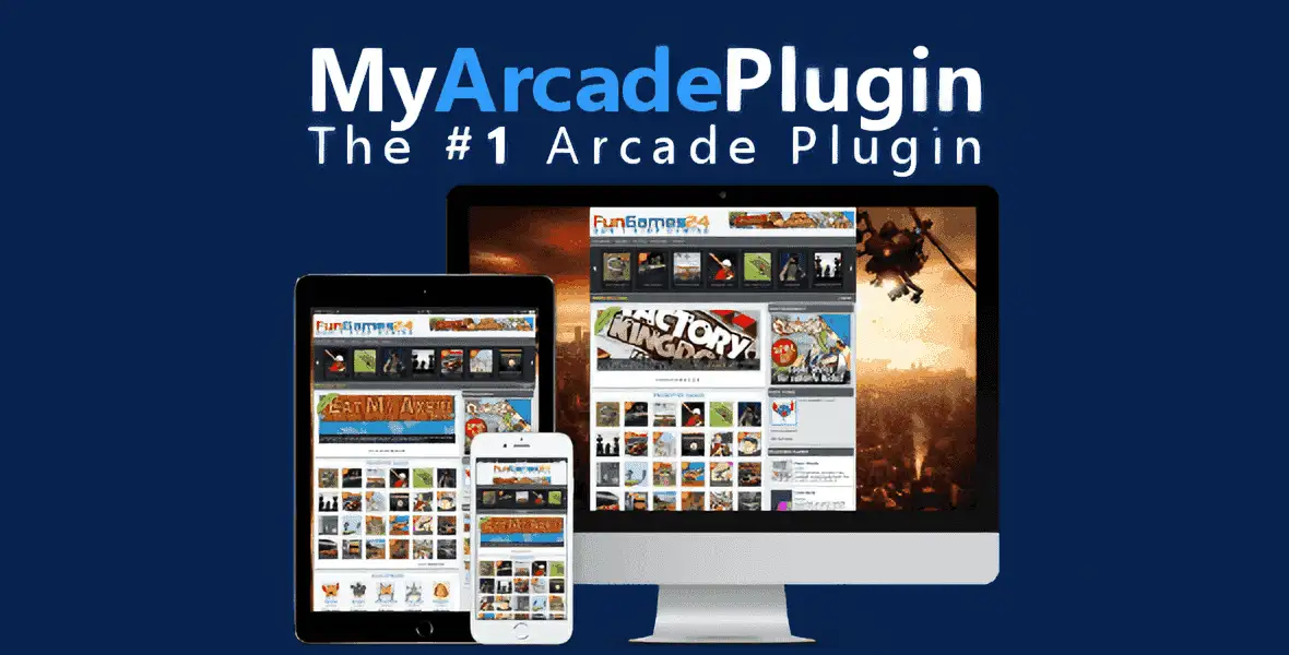 MyArcade Plugin Pro WordPress arcade plugin dashboard showing game library and management interface