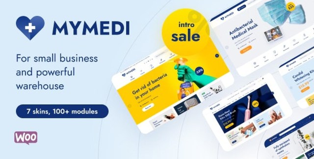 MyMedi responsive WooCommerce WordPress theme homepage layout