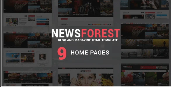NewsForest responsive magazine blog HTML template with RTL support and Elementor PRO demo