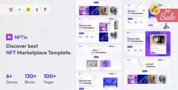 NftiX multipurpose NFT marketplace HTML template preview