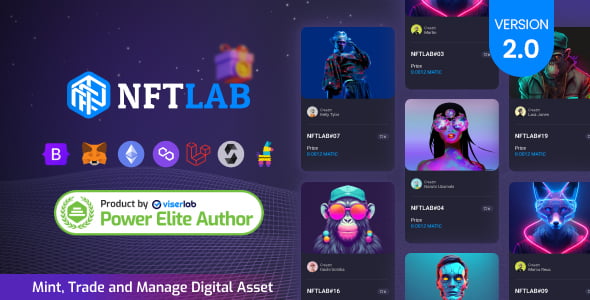 NFTLab NFT marketplace PHP script for launching digital asset platforms with automated Metamask integration
