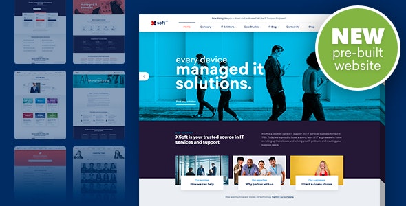 Nanosoft WordPress theme for IT solutions and technology companies