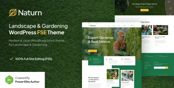 Naturn landscaping WordPress theme for gardening websites
