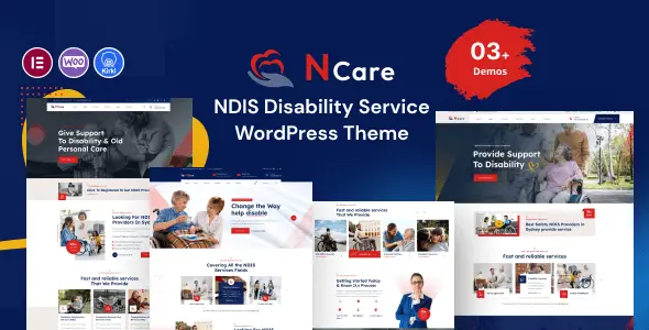 Ncare NDIS disability service WordPress theme homepage preview