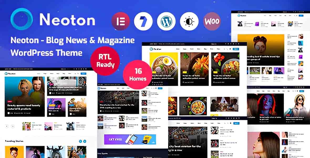 Neoton news magazine WordPress theme showcasing a modern editorial layout