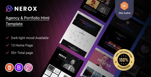 Nerox agency and portfolio HTML5 template preview