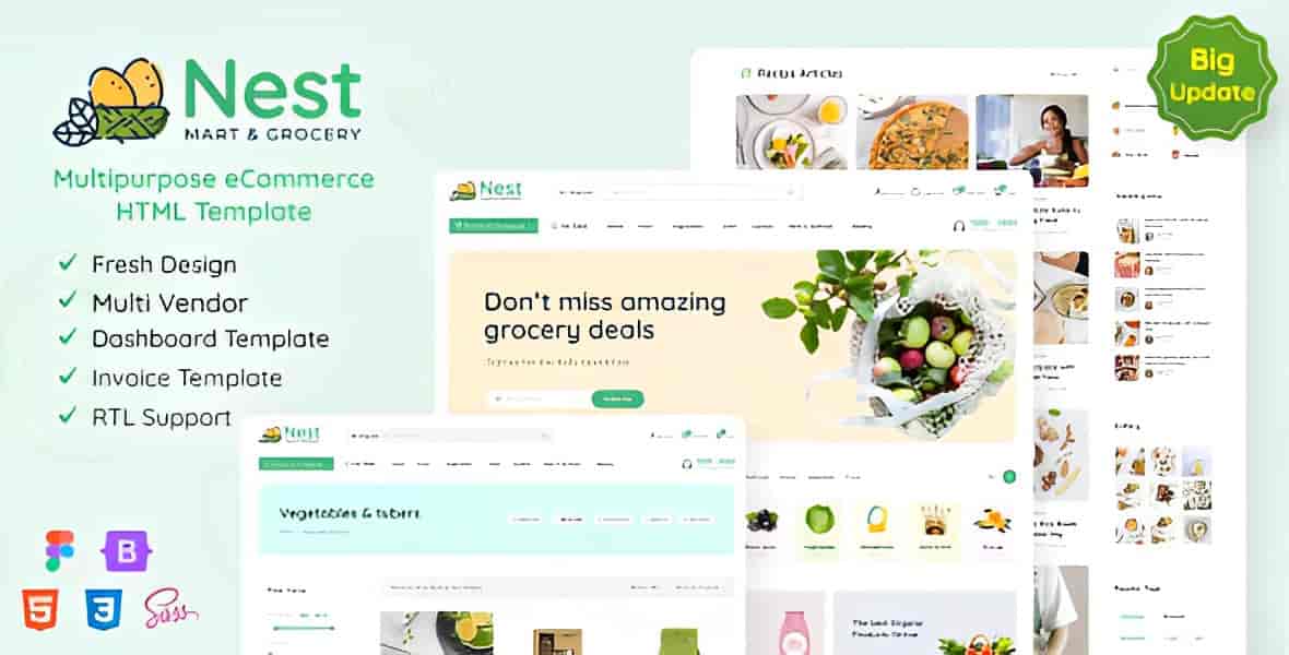 Nest Bootstrap 5 ecommerce HTML template for online stores