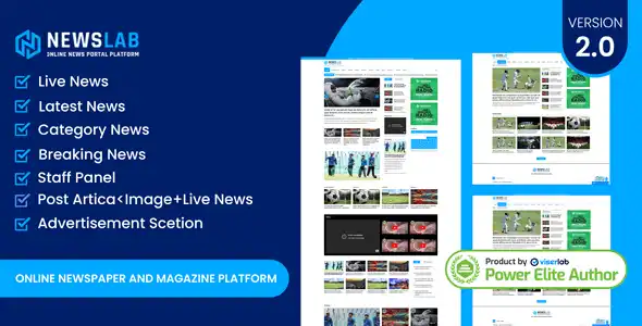 NewsLab Laravel online newspaper and magazine platform interface
