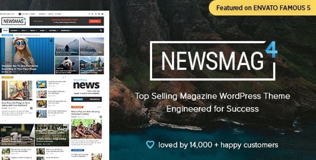 Newsmag news magazine WordPress theme homepage layout preview