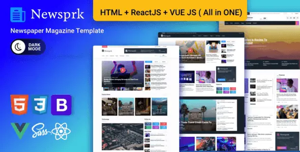 NewsPrk modern news magazine HTML template homepage preview