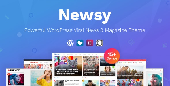 Newsy viral news and magazine WordPress theme demo preview