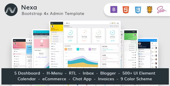 Nexa Bootstrap 4 Material Design admin dashboard template