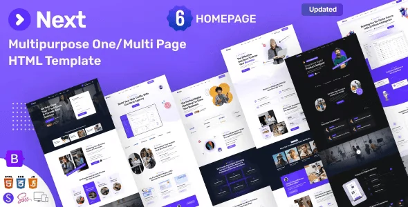 Next multi-purpose Bootstrap 5 HTML5 template preview showing responsive layout