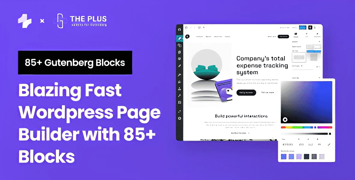 Nexter Blocks WordPress page builder interface showing 85+ customizable blocks and intelligent widgets