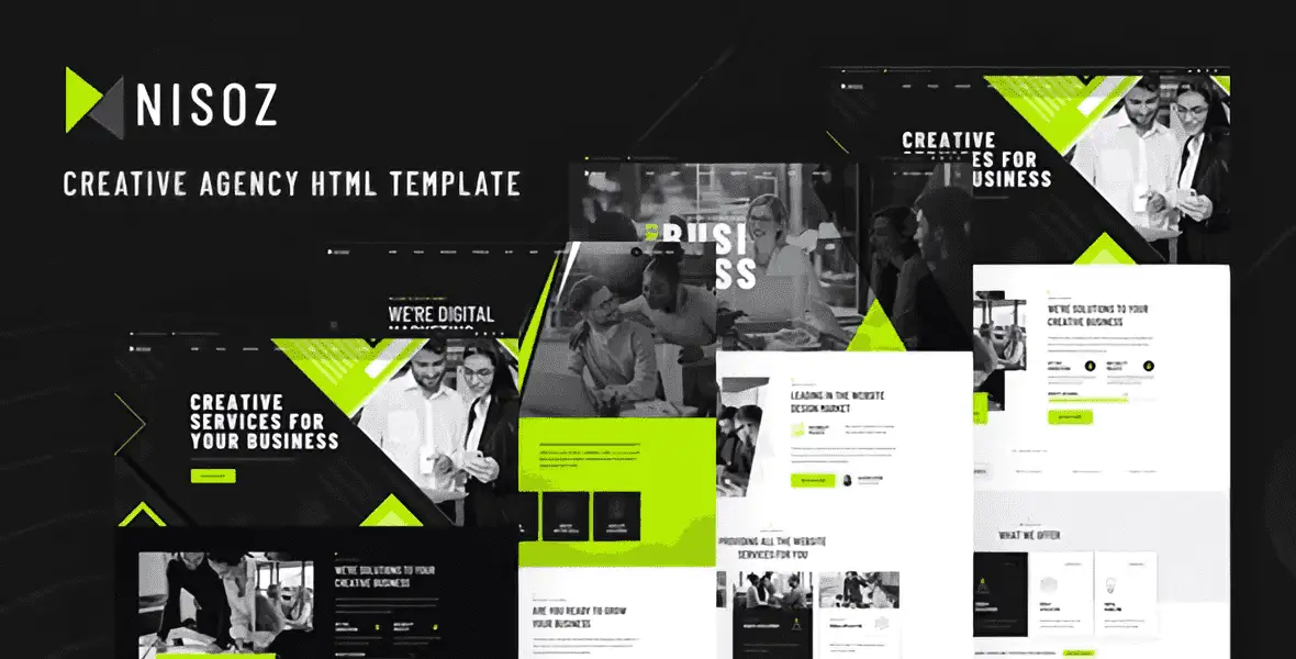 Nisoz creative agency HTML template showcasing a modern responsive website layout